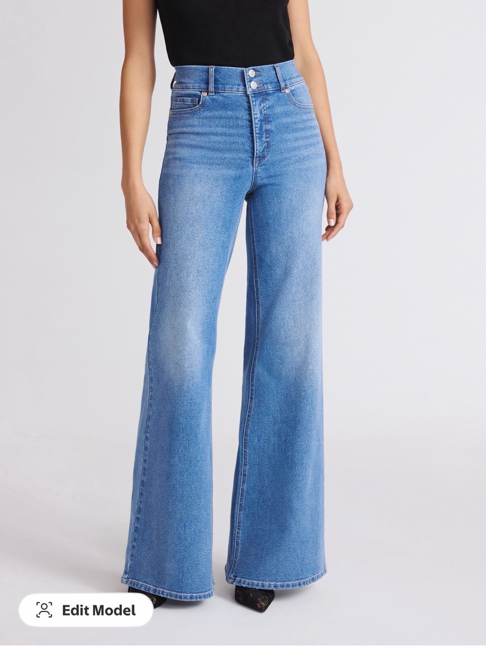 sofia by sofia vergara Medium Blue High-Rise Wide Leg Jeans
